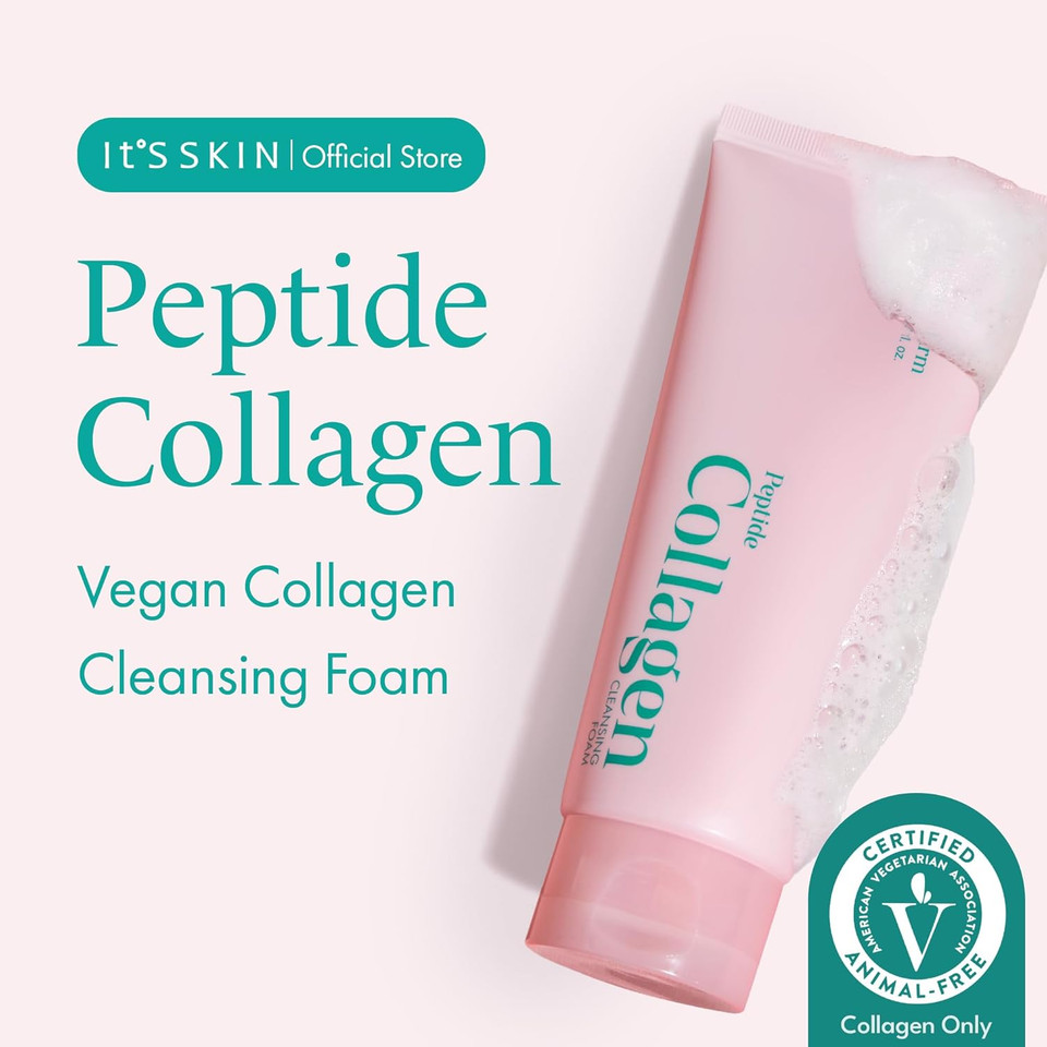 It'S Skin Peptide Collagen Cleansing Foam 5.07 Fl Oz | Hydrating Facial Cleanser & Collagen Boost | Gentle Face Cleanser For Sensitive Skin | Korean Face Wash & Gentle Facial Cleanser For Women