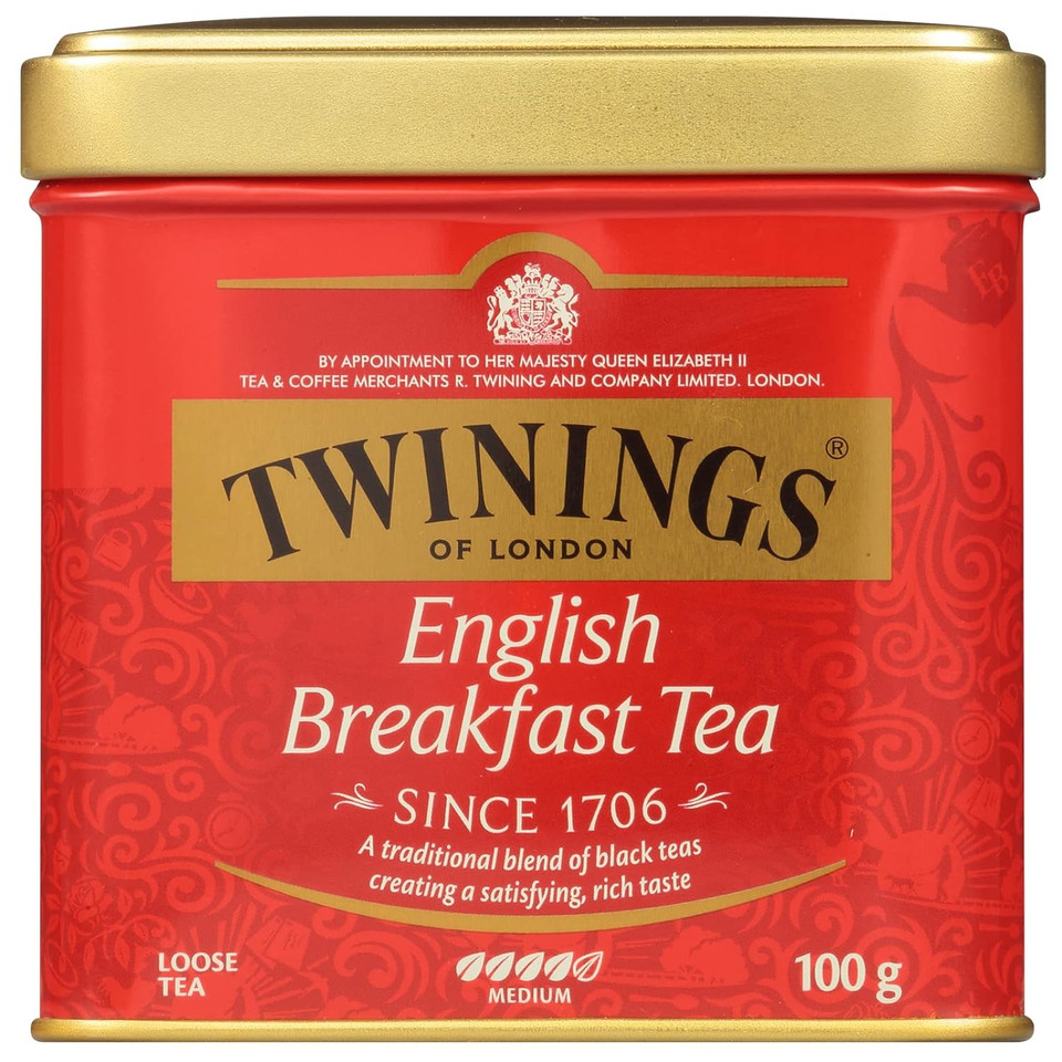 Twinings English Breakfast Loose Tea Tins, Pack Of 6, 3.53 Ounce Tins, Smooth, Flavourful, Robust Black Tea Leaves, Caffeinated3.53 Ounce (Pack Of 6)