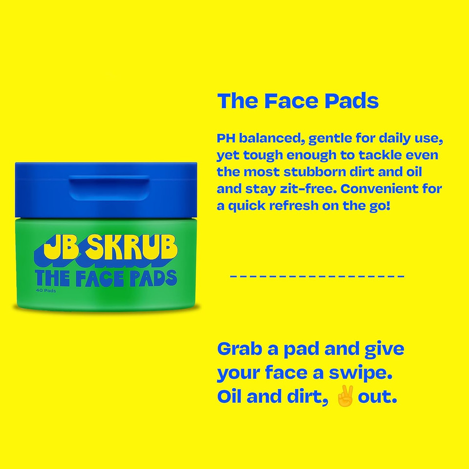 Face Pads And Face Wash For Sensitive Skin - Acne Cleanser And Acne Pads With Aloe And Chia For Teen Boys, Tweens, And Kids - Grease-Free Freshness