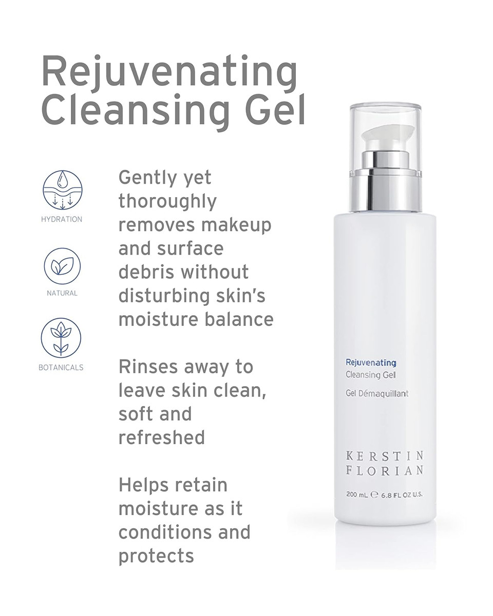 Kerstin Florian Rejuvenating Cleansing Gel | Travel Size | Gentle Face Wash Cleanser And Makeup Remover For Women | Gentle Formula Removes Dirt & Oils To Clarify And Brighten Skin, .7 Fl Oz