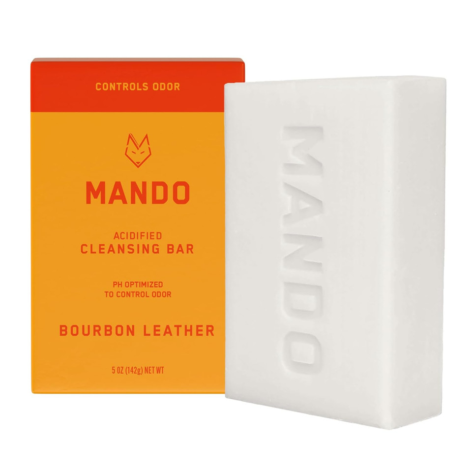 Mando Acidified Cleansing Bar - 24-Hour Odor Control - Removes Odor Better Than Soap - Moisturizing Formula - Sls Free, Paraben Free - Safe For Sensitive Skin - Pro Sport