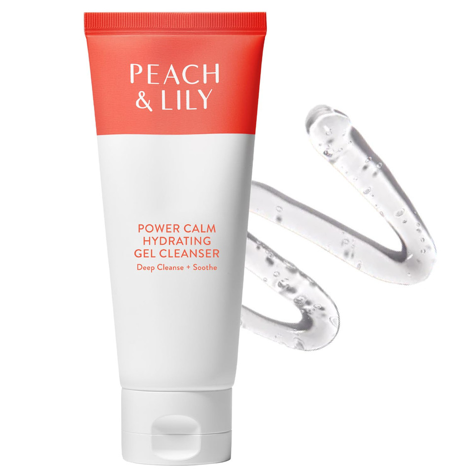 Peach & Lily - Power Calm Hydrating Gel Cleanser - Korean Skincare Face Wash - Dry, Normal, & Oily Skin - Vegan, Gluten Free, Fragrance Free, Never Tested On Animals - Travel Size - 100 Ml, 3.38 Fl Oz