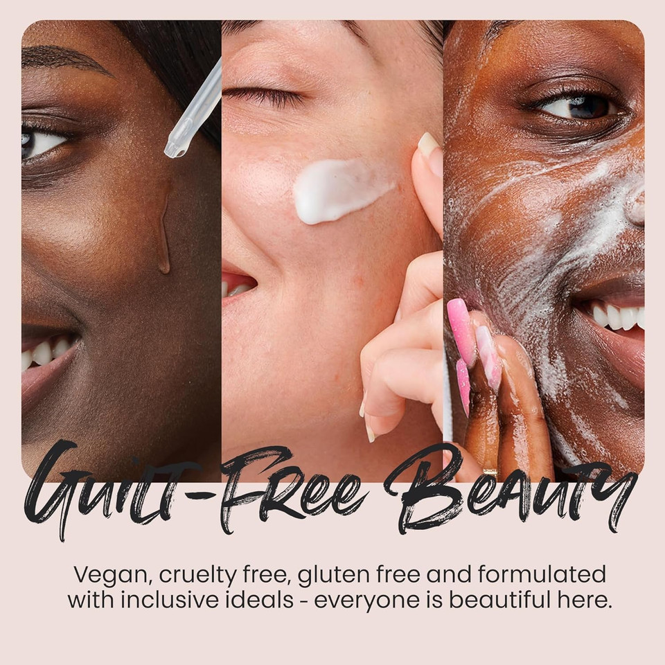 The Lip Bar Gentle Skincare Kit, With Hyaluronic Acid And Mushroom Extracts, To Nourish And Hydrate, Effective For All Skin Types, 4 Piece Set