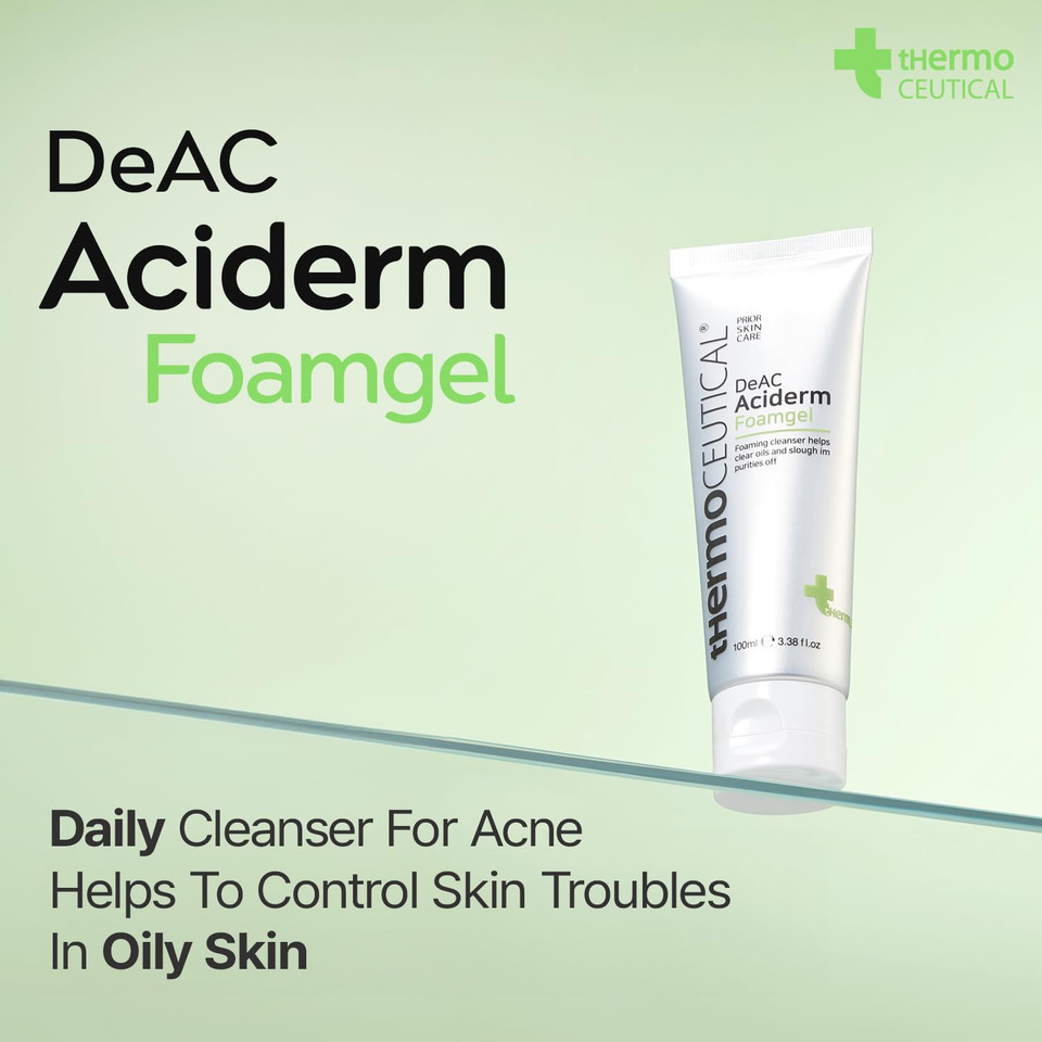 Thermoceutical Deac Aciderm Foamgel  Acne Face Wash With Salicylic & Glycolic Acid | Oil-Control Exfoliating Cleanser For Oily, Acne-Prone Skin | Pore Care Cleansing Foam, 3.38 Fl Oz Thermoceutical Deac Aciderm Foamgel  Acne Face Wash With Salicylic & Glycolic Acid | Oil-Control Exfoliating Cleanser For Oily, Acne-Prone Skin | Pore Care Cleansing Foam, 3.38 Fl Oz
