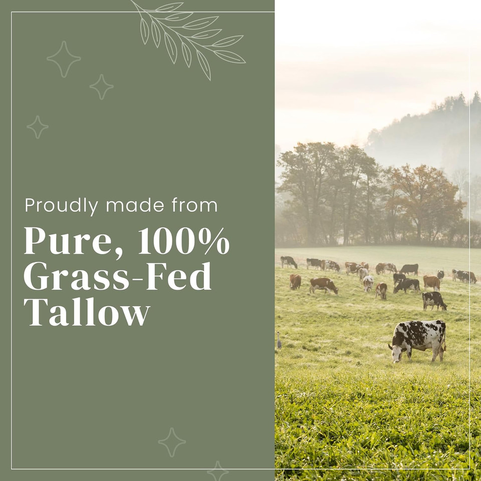 100% Grass Fed Beef Tallow For Skin - Organic Tallow Face Moisturizer - Beef Tallow With Manuka Honey Balm Ideal For Eczema Treatment, Stretch Marks, Reduce Redness, Sensitive Skin (Lavender Vanilla)