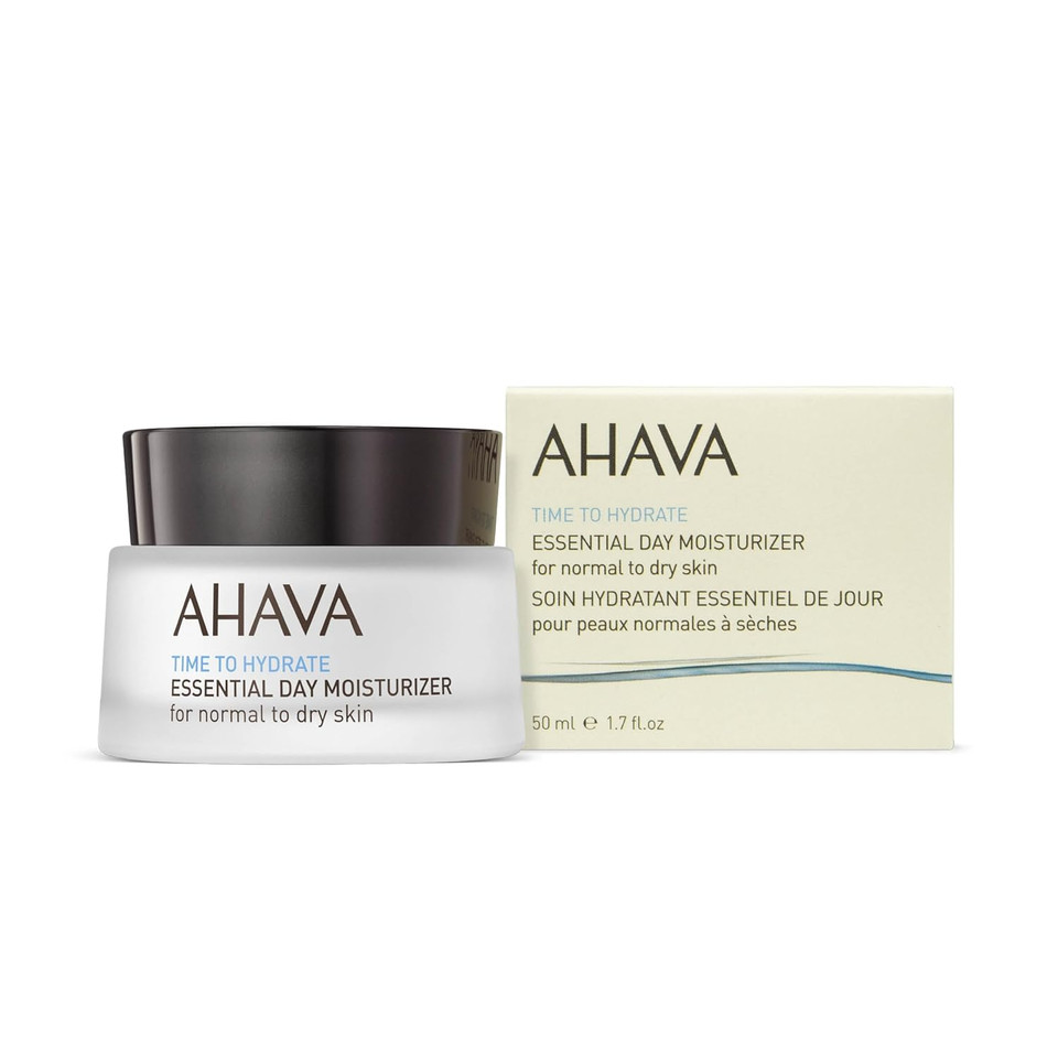 Ahava Essential Day Moisturizer - Essential Daily Hydrating Facial & Neck Cream, Anti-Aging & Smoothing Effect, Enriched With Osmoter, Aloe Vera, Allantoin & Vitamin E