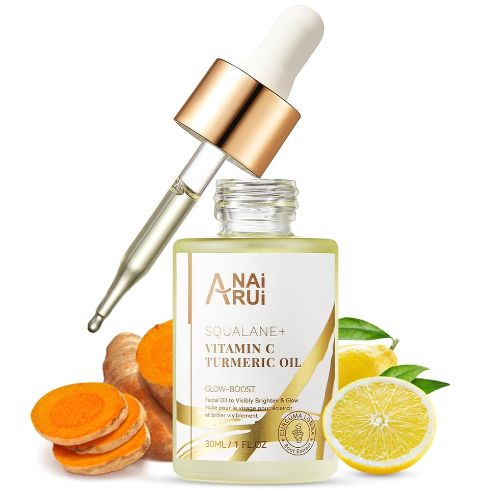 Anai Rui Squalane Vitamin C Turmeric Facial Oil Moisturizer For Face, Hydrates, Firms Skin, 1Fl.Oz Anai Rui Squalane Vitamin C Turmeric Facial Oil Moisturizer For Face, Hydrates, Firms Skin, 1Fl.Oz