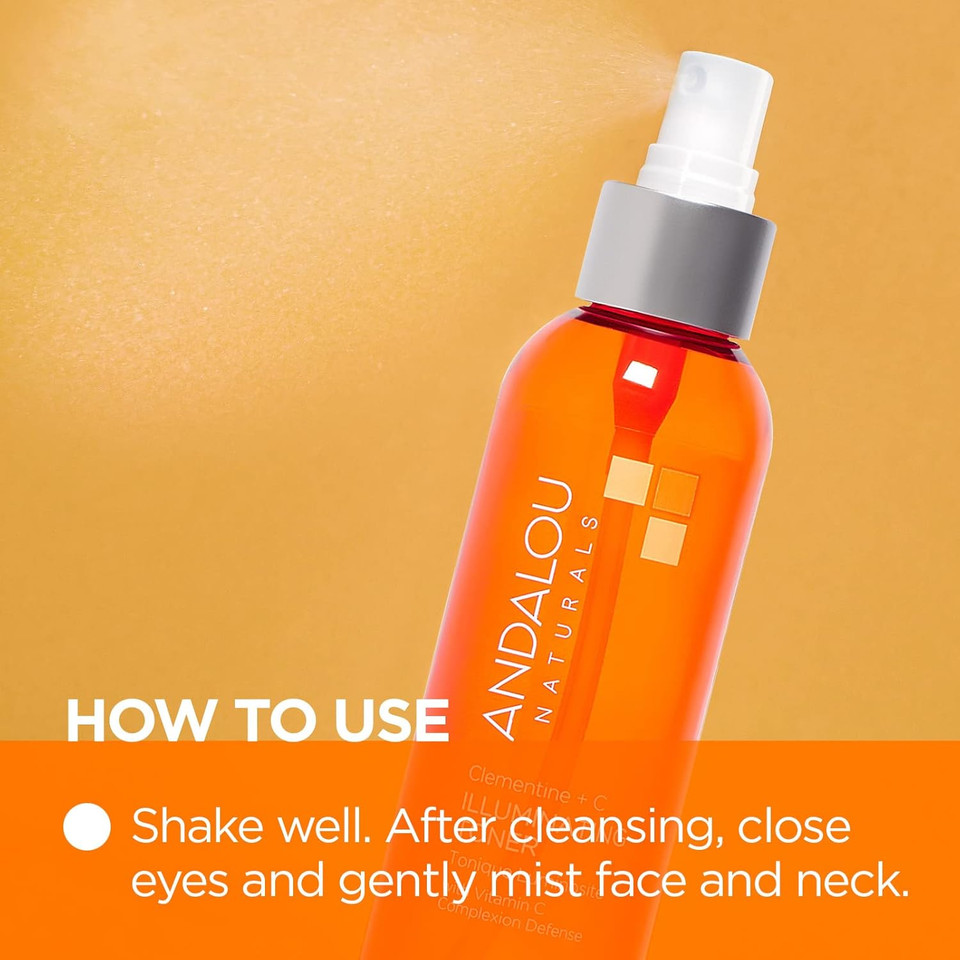 Andalou Naturals, Toner Facial Toner Helps Hydrate Balance Skin Ph For Clear Even Skin, Clementine Plus C, 6 Fl Oz