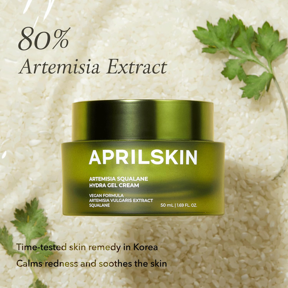 Aprilskin Artemisia Squalane Hydra Gel Cream | Dry, Sensitive, Acne-Prone Skin | Vegan, Cruelty Free, Low Ph, Soothing & Firming Up | 50 Ml | No Sulfates And Artificial Fragrance