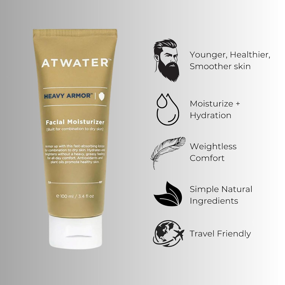 Atwater Men'S Face Moisturizer For Dry Skin With 5% Niacinamide And Shea Butter, 3.4 Oz, Face Cream That Strengthens Skin'S Moisture Barrier, Anti Aging Face Cream, Day & Night, Unscented Atwater Men'S Face Moisturizer For Dry Skin With 5% Niacinamide And Shea Butter, 3.4 Oz, Face Cream That Strengthens Skin'S Moisture Barrier, Anti Aging Face Cream, Day & Night, Unscented