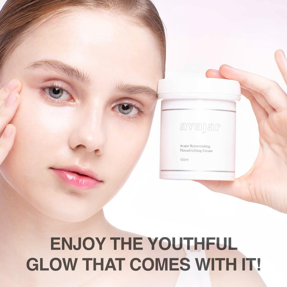 Avajar Rejuvenating Thread Lifting Cream (100Ml / 3.38 Fl Oz) - Tightening, Hydrating & Lifting K-Beauty Collagen Face And Neck Cream For Dry Skin And Wrinkles - Korean Skincare Firming & Anti-Aging
