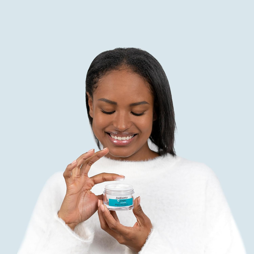 Babaria Collagen Vegan Anti Aging Moisturizer Face Cream - Plants Based Face Moisturizer For Skin Rejuvenation - 1.7 Oz