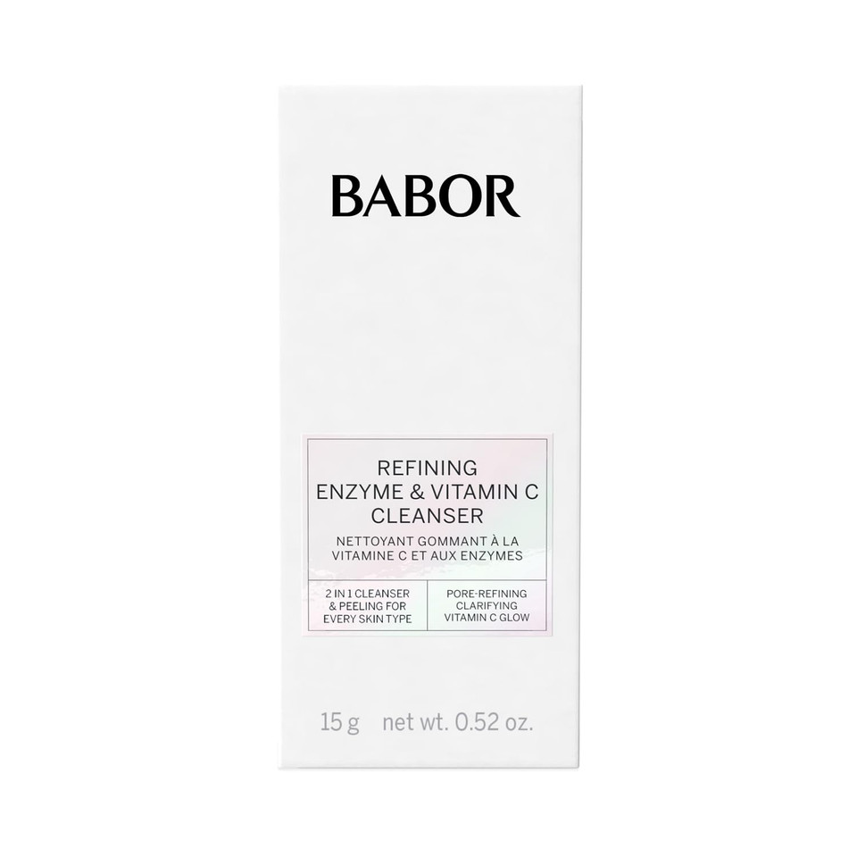 Babor Refining Enzyme & Vitamin C Cleanser, Enzyme Powder Cleanser, Exfoliating Face Wash Polish, Gentle Facial Scrub To Brighten And Even Complexion