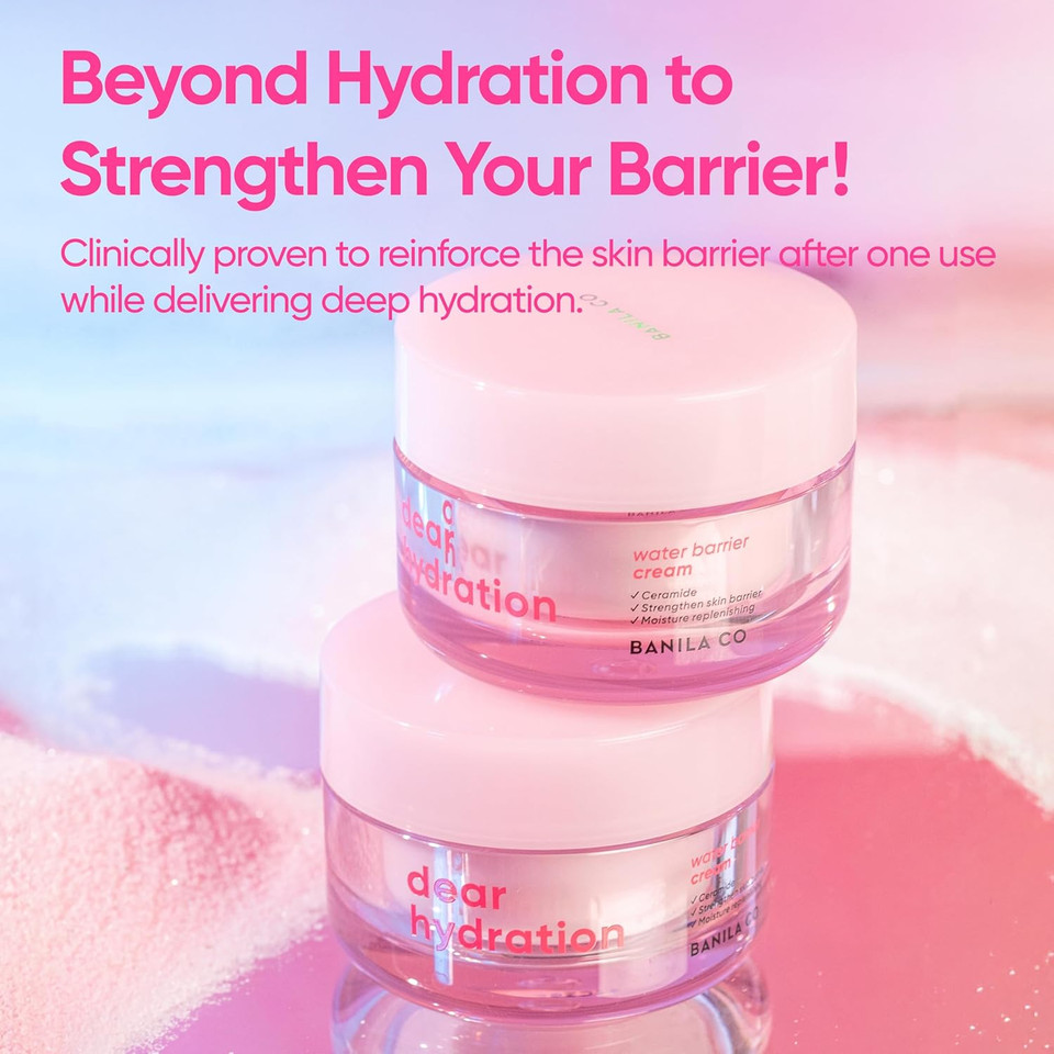 Banila Co Dear Hydration Water Barrier Cream | Lightweight Moisturizer For Soft Skin | Improve Skin Barrier With Ceramide | Dermatologist Tested (50Ml / 1.69 Fl Oz)