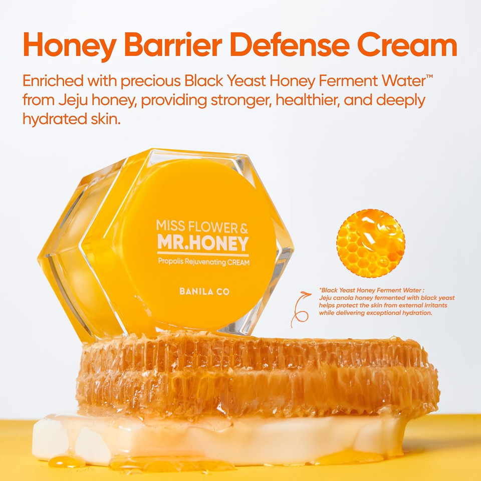 Banila Co Miss Flower & Mr Honey Propolis Rejuvenating Cream | Nourishing Moisturizing Facial Cream With Honey And Yellow Flower Complex | Luxurious Cream For Dry Skin (70 Ml / 2.36 Oz)