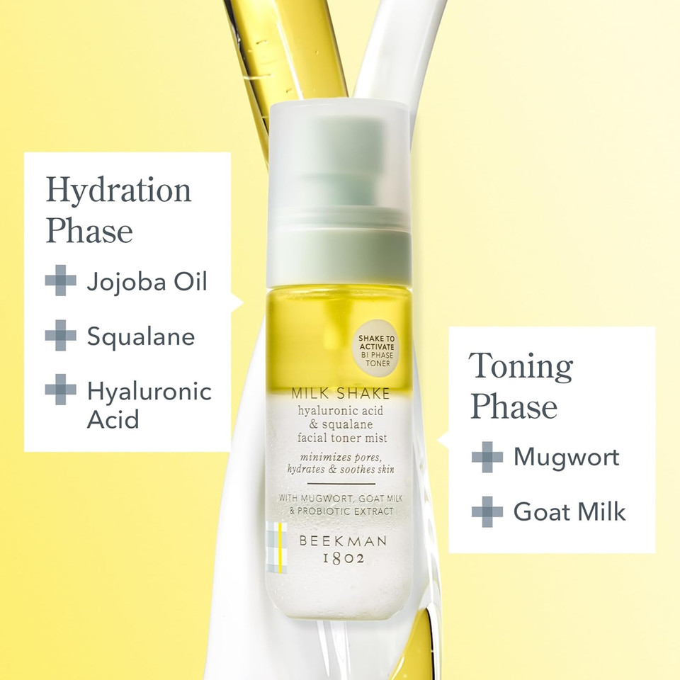 Beekman 1802 Goat Milk Minis Kid Skincare Set - Squalene Toner, Ceramide Serum, Barrier Repairing Moisturizer - Travel-Friendly - Fragrance Free - Cruelty Free