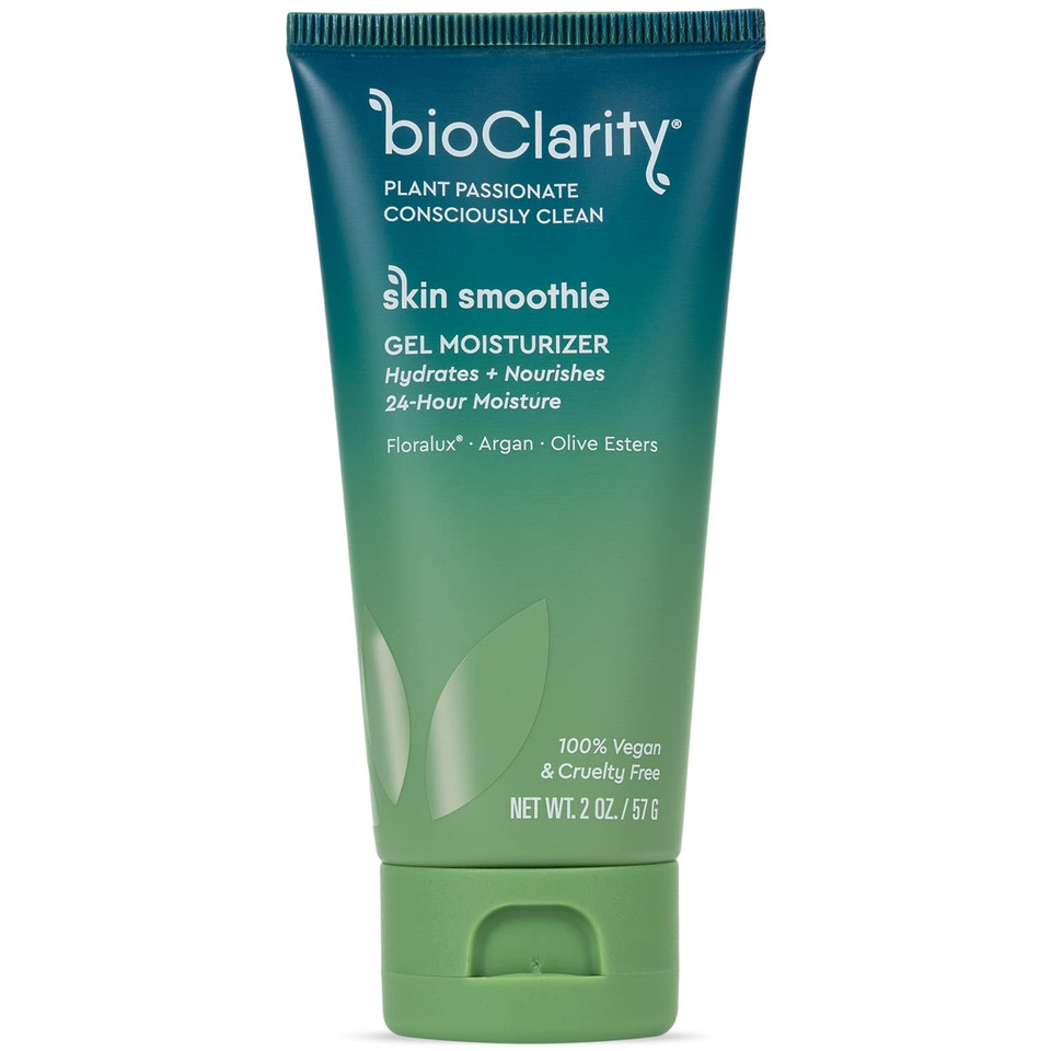 Bioclarity Skin Smoothie Gel Moisturizer For Normal & Oily Skin Types, 24-Hour Hydration, Vegan Formula With Clean Ingredients, Olive, Argan, Ceramide, 2 Fl Oz