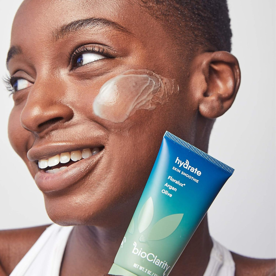 Bioclarity Skin Smoothie Gel Moisturizer For Normal & Oily Skin Types, 24-Hour Hydration, Vegan Formula With Clean Ingredients, Olive, Argan, Ceramide, 2 Fl Oz