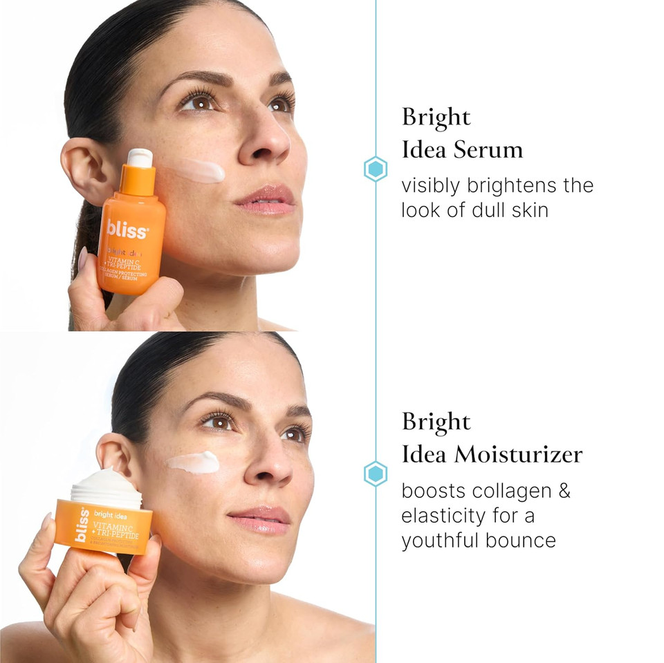Bliss Vitamin C Brighten Up Moisturizer + Serum Duo - Brightening & Hydrating - All-Day Moisture, Daily Use - Clean - Vegan & Cruelty-Free