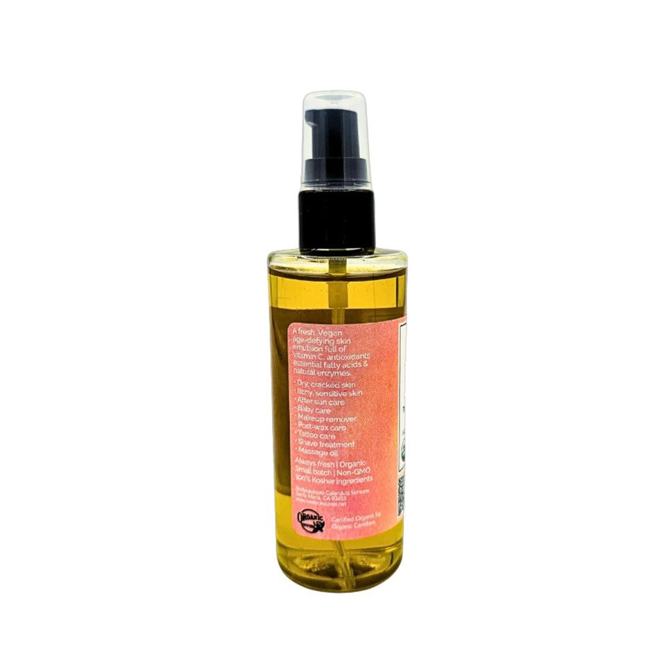 Organic Calendula Oil, Skincare Extract With Fresh Calendula Flowers And Olive, Moisturizing And Repairing, Vegan, Non-Gmo, Kosher, Gluten Free, Soy Free, 7.5 Fluid Ounces