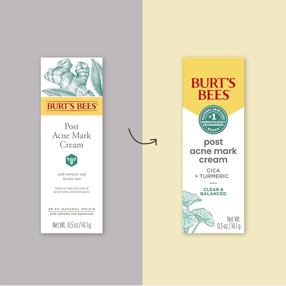 BurtS Bees Post Acne Mark Cream For All Skin Types, Gentle Dark Spot Correcting Cream For Face, Formulated With Turmeric, 0.5 Oz