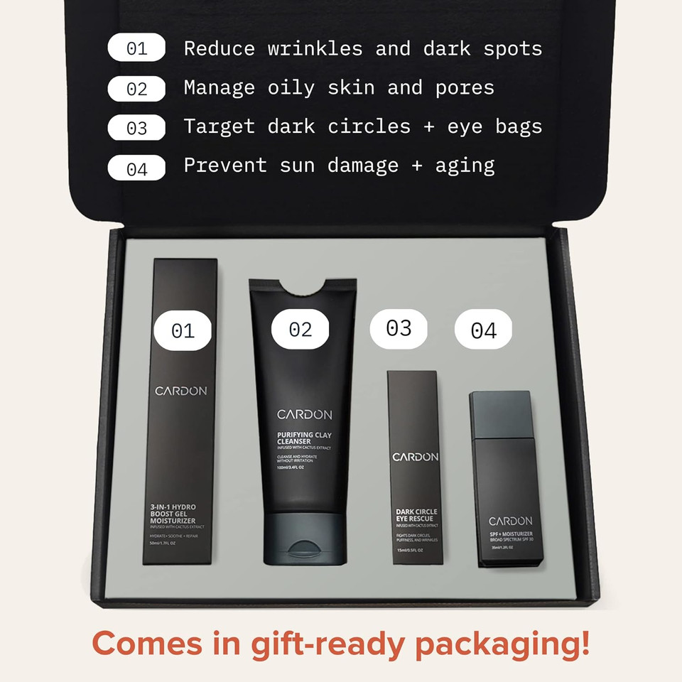 Cardon Daily Skincare Set For Men | Face Moisturizer With Spf 30 & Clay Face Wash | Best Gift For Men