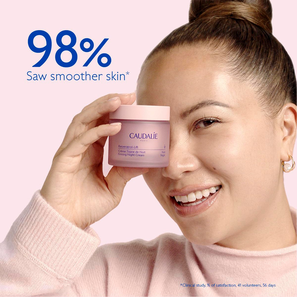 Caudalie Resveratrol-Lift Retinol Alternative Firming Night Cream Moisturizer, Refillable - 50 Ml