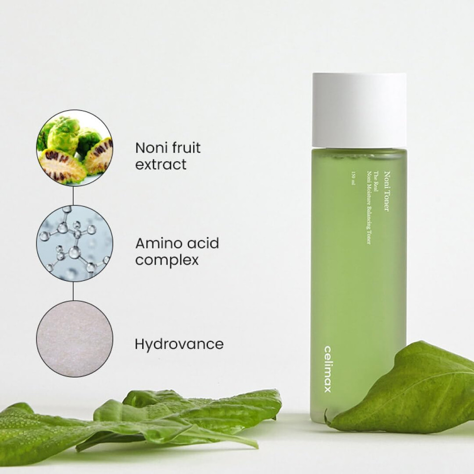 Celimax Noni Moisture Balancing Toner | With Noni Extract, Facial Astringent, Hydrating, Exfoliating, For Sensitive Dry Skin, Fine Lines, Korean Skincare, 150Ml