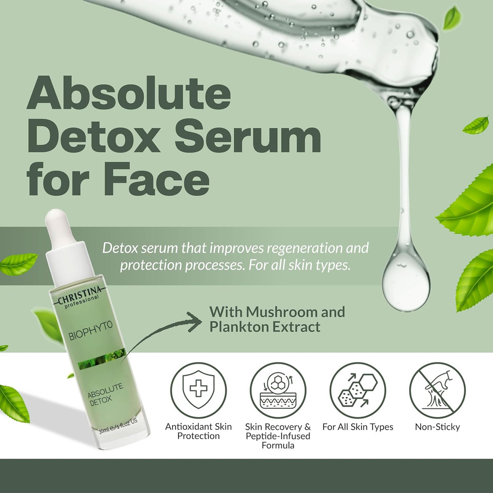 Chistina Biophyto Absolute Detox Face Serum - 30Ml - Cell Renewal Antioxidant Serum For Face - Suitable For Combination, Dry, Normal, Oily And Sensitive Skin Types