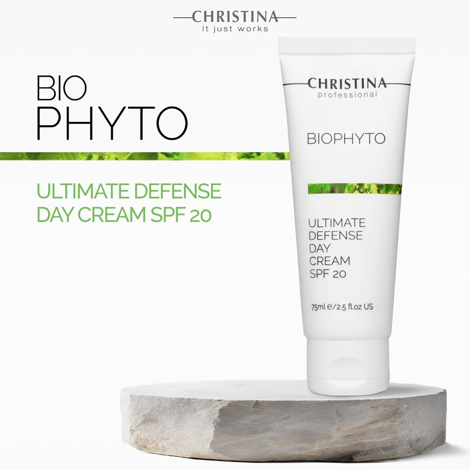 Christina Bio Phyto Ultimate Defense Day Cream Moisturizer With Spf 20-75 Ml - Broad Spectrum Uva/Uvb Protection Facial Moisturizer With Hyaluronic Acid & Vitamin B12- For Normal & Combination Skin Christina Bio Phyto Ultimate Defense Day Cream Moisturizer With Spf 20-75 Ml - Broad Spectrum Uva/Uvb Protection Facial Moisturizer With Hyaluronic Acid & Vitamin B12- For Normal & Combination Skin