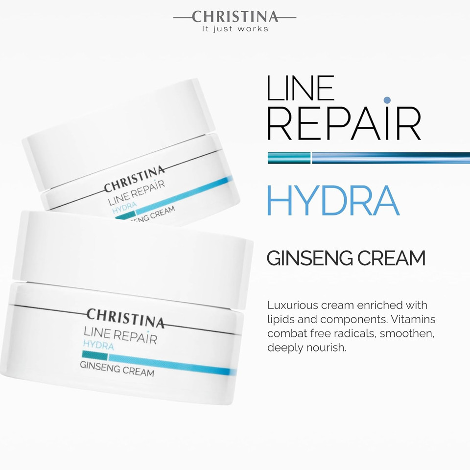 -Christina- Line Repair Ginseng Cream With Ginseng Extract | Vitamin C Face Repair Cream With Squalene | Deeply Nourishes, Stimulates Regeneration, And Enhances Elasticity 50Ml