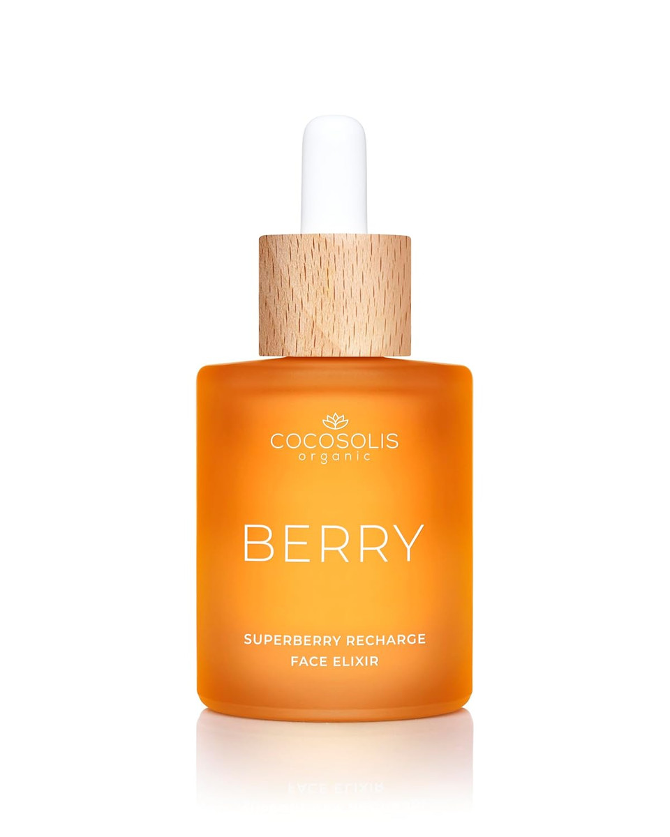Cocosolis Berry Superberry Recharge Face Elixir, Facial Elixir With Organic Oils, Vegan Nourishing Day Care With Vitamin E And Enzyme-Activated Oils