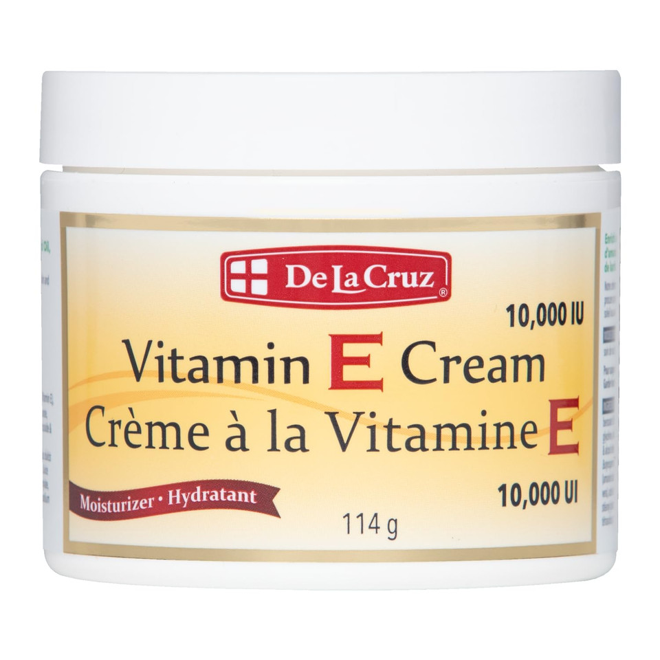 De La Cruz Vitamin E Cream Moisturizer For Face And Neck - Moisturizing Skin Care For All Skin Types - Made In Usa, 0.42 Oz Trial Size