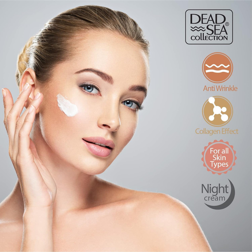 Dead Sea Collection Moisturising Night Face Cream With 3X Collagen  Anti Aging Nourishing Facial Moisturiser With Dead Sea Minerals And Vitamin E For Women And Men  All Skin Types (50 Ml)