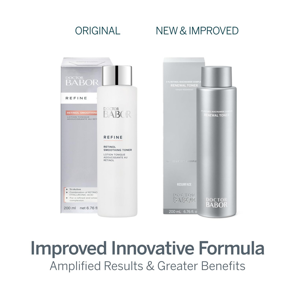 Doctor Babor Renewal Toner, Smoothing & Refining Toner, Rejuvenated Complexion With Retinol & Niacinamides, Even Skin Tone And Texture, 6.76Oz