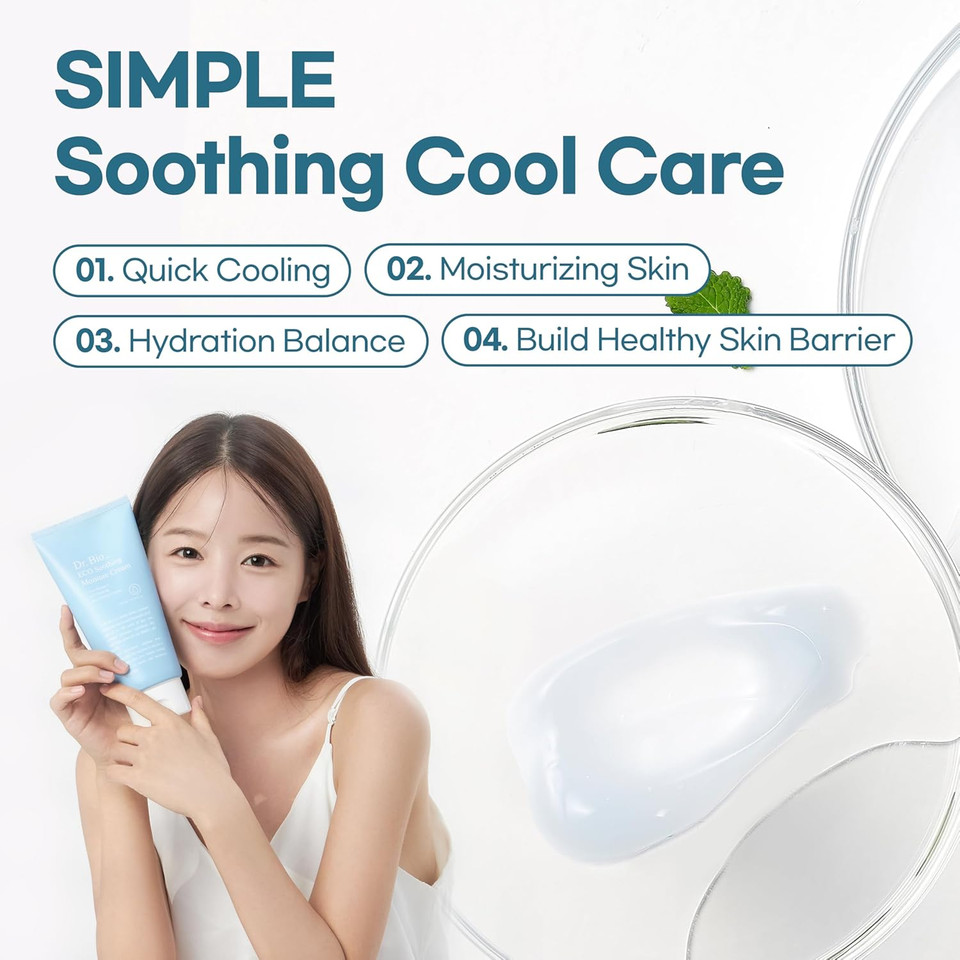 Eco Soothing Moisture Cream, Moisturizer With Probiotics For Sensitive Skin & Dry Skin, Hydration And Soothing Relief For Face And Body, Cooling Immediately, Lightweight, Korean Skin Care