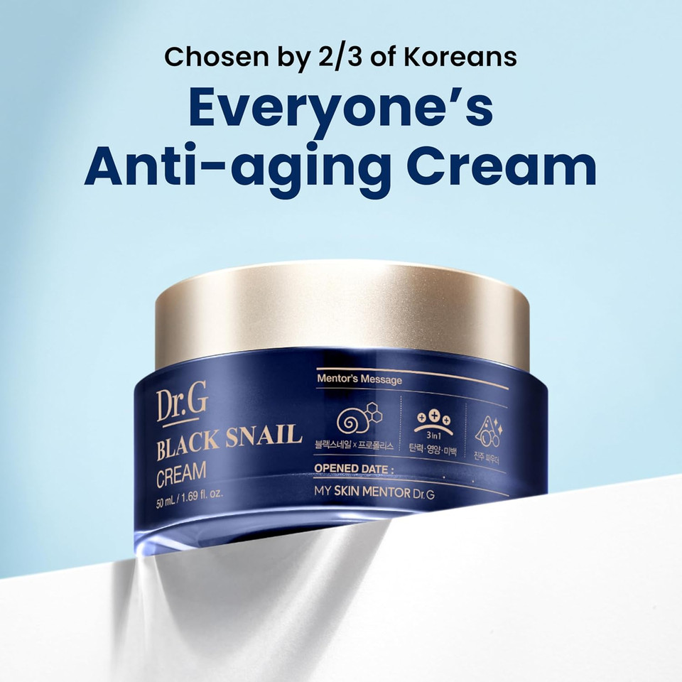 Dr.G Black Snail Cream, 50Ml - Snail Mucin Moisturizer, Snail Mucin Serum, Face Moisturizer, Facial Moisturizer Face Cream, Crema Hidratante Para La Cara, Korean Skin Care Coreano, K Beauty, Kbeauty Dr.G Black Snail Cream, 50Ml - Snail Mucin Moisturizer, Snail Mucin Serum, Face Moisturizer, Facial Moisturizer Face Cream, Crema Hidratante Para La Cara, Korean Skin Care Coreano, K Beauty, Kbeauty