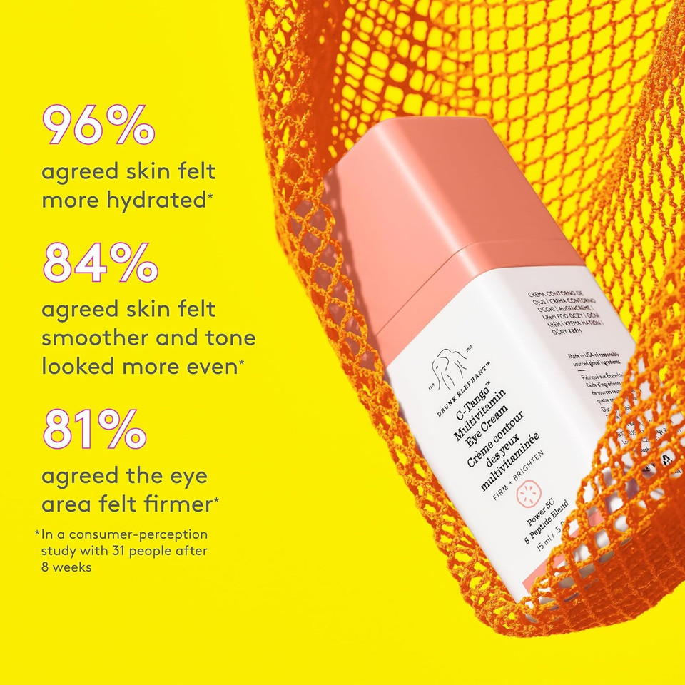 Drunk Elephant C-Tango Multivitamin Eye Cream With Deluxe Sample - 15Ml Vitamin C Eye - 5Ml Protini Polypeptide Cream - Clean Clinical Skincare - Cruelty-Free - Dermatologist-Tested