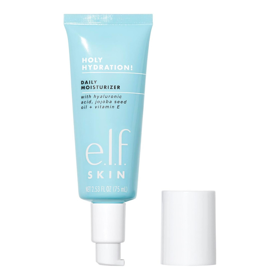 E.L.F. Skin Holy Hydration! Daily Hydration Moisturizer, Ultra-Hydrating Formula, Infused With Aloe, Jojoba Oil & Shea Butter, Vegan & Cruelty-Free, 2.53 Fl Oz