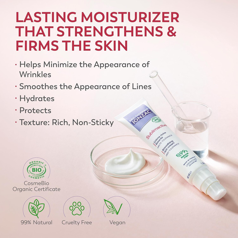 Sublimactive Organic Anti-Aging Smoothing Rich Cream For Women - Firms And Smooths Skin - With Shea Butter - Natural Skin Care - Safe For Sensitive Skin - 1.35 Fl Oz Sublimactive Organic Anti-Aging Smoothing Rich Cream For Women - Firms And Smooths Skin - With Shea Butter - Natural Skin Care - Safe For Sensitive Skin - 1.35 Fl Oz