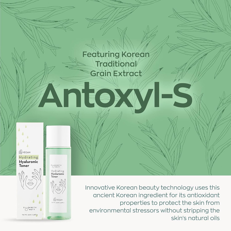 Elizabeth Mott Hydrating Hyaluronic Toner For Face - Cruelty-Free And Vegan Toner Serum, 5.28 Fl Oz