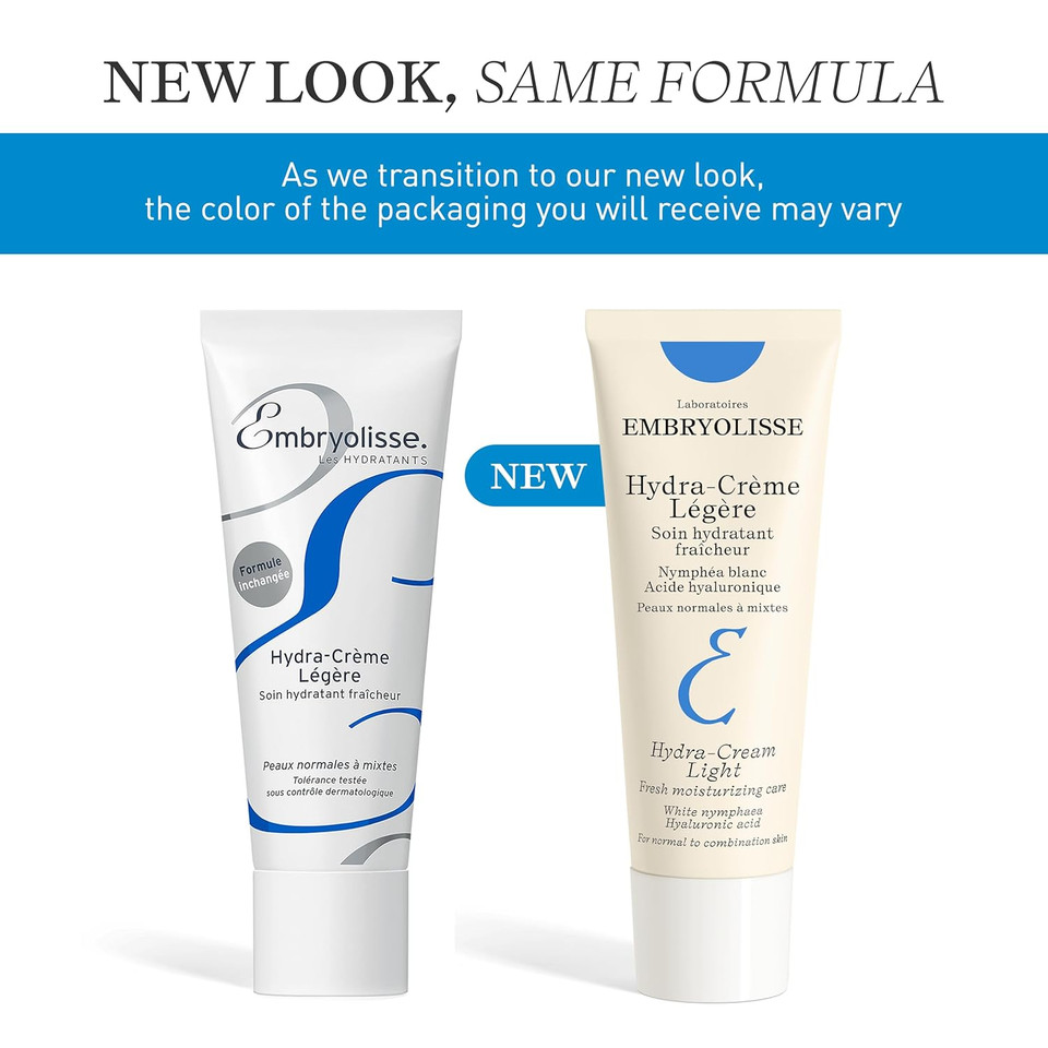 Embryolisse Hydra-Cream Light Moisturizer, Refreshing Gel Cream With Hyaluronic Acid & White Water Lily Extract, For Normal To Combination Skin, 1.35 Fl Oz
