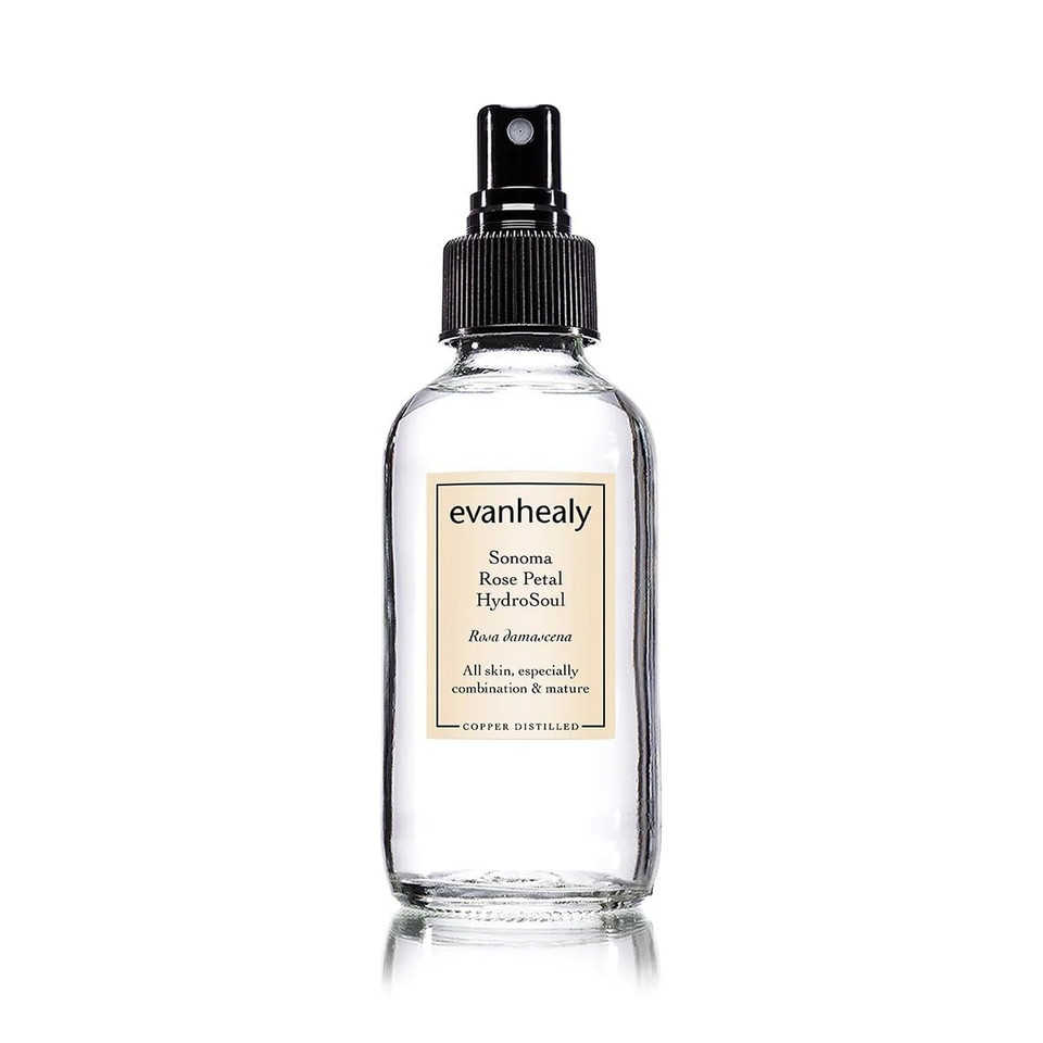 Evanhealy Sonoma Rose Petal Hydrosoul | Copper Distilled Hydrosol | Hydrating & Balancing Face Toner For Mature, Delicate, Fragile & Devitalized Skin
