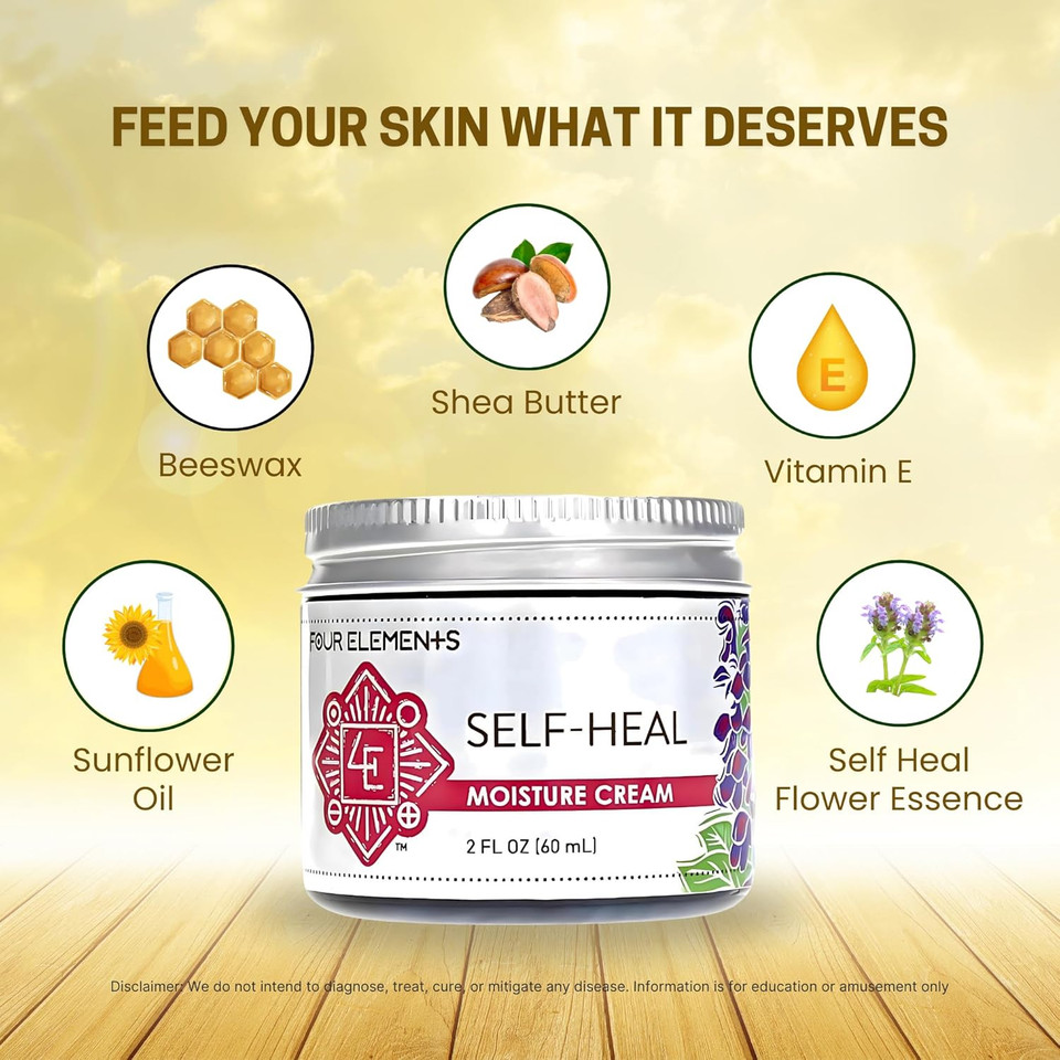 Self Heal Moisture Cream, Certified Organic Skincare To Help Promote Healing And Rejuvenation Of The Skin, 2 Oz