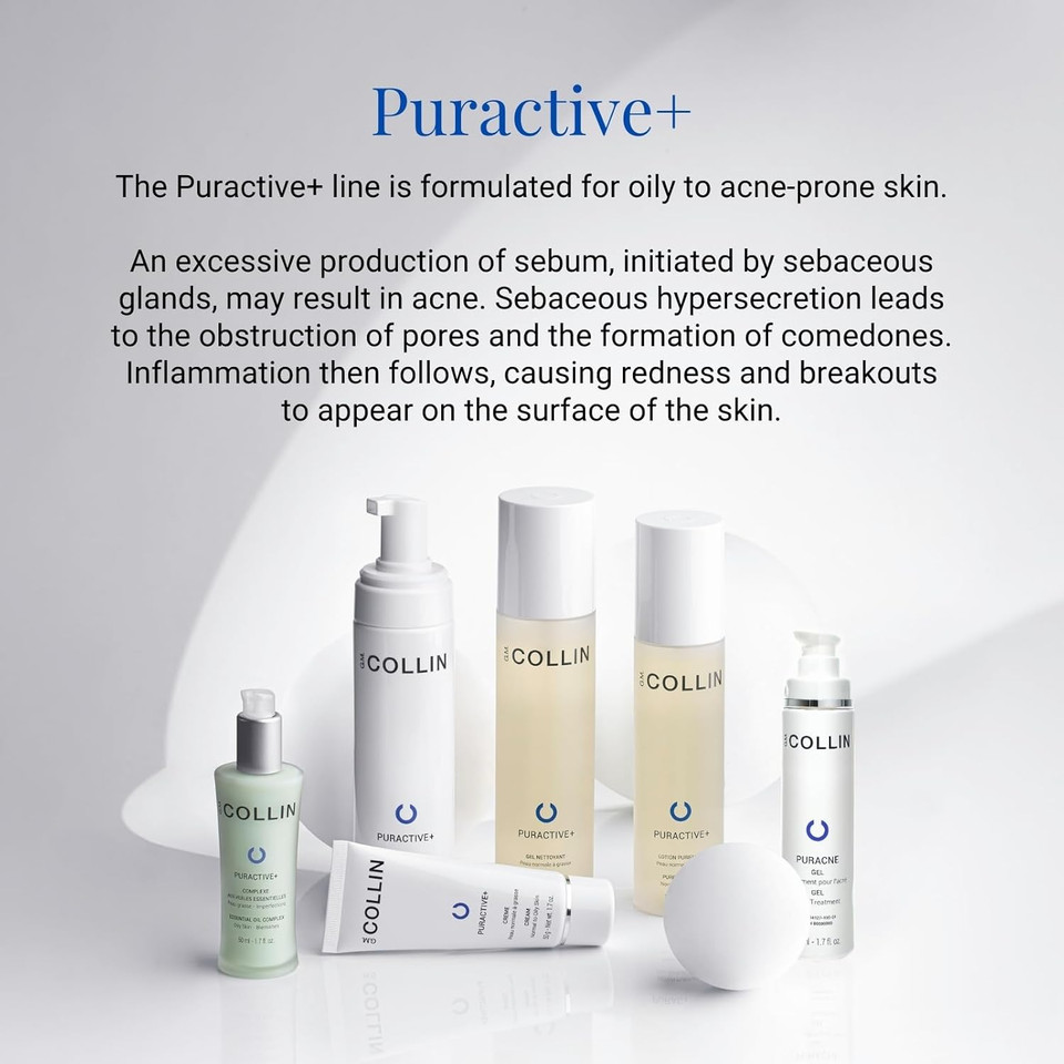 G.M. Collin Puractive+ Cream | Moisturizing Face Cream For Oily To Acne-Prone Skin | Reduces Excess Oil, Matifies The Skin And Tightens Enlarged Pores