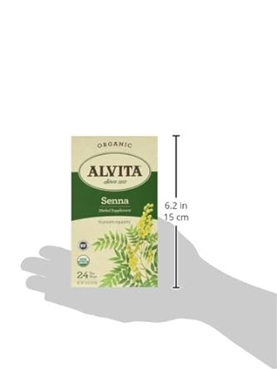 Alvita Organic Senna Herbal Tea - Made With Premium Quality Organic Senna Leaves, And A Mild Bitter Flavor, 24 Tea Bags