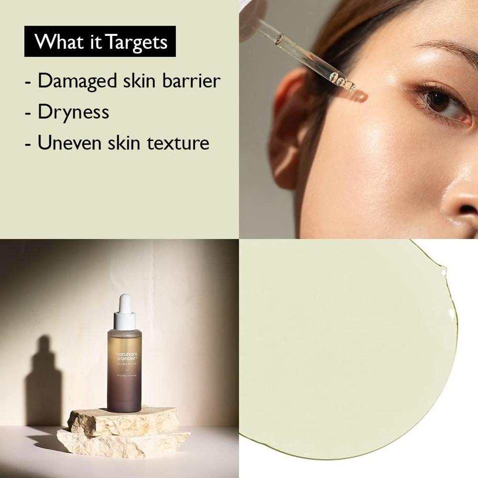 Haruharu Wonder Black Rice Facial Oil 1.01 Fl Oz, Moisturing & Soothing Effect, Korean Skincare, Vegan, Cruelty-Free