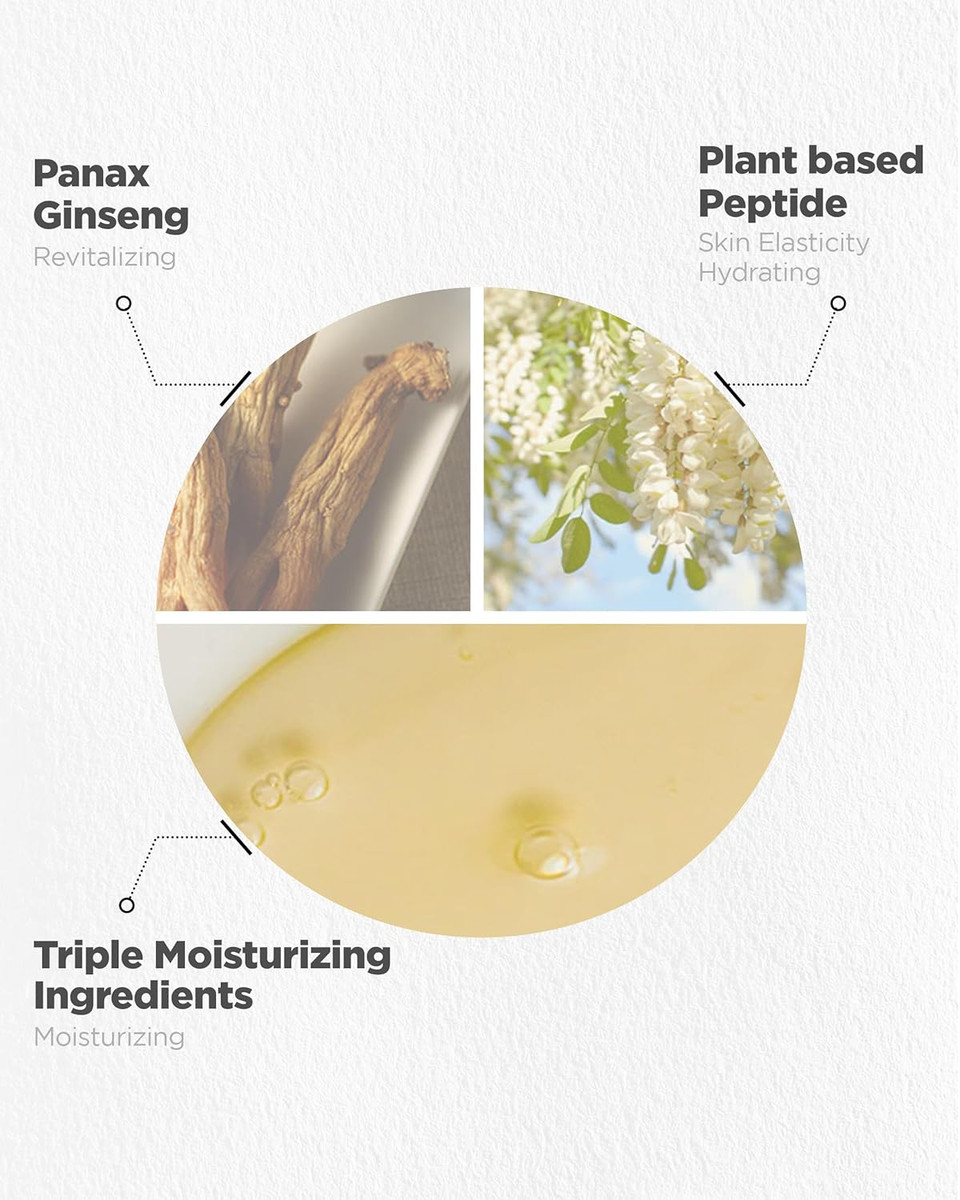 Natural Repair Cream - Vegan Red Ginseng & Peptides Nourishing Moisturizer For Enhanced Elasticity And Vitality - Anti Aging, Firming, Hydrating Face Cream For Rough And Dry Skin, 1.69Oz