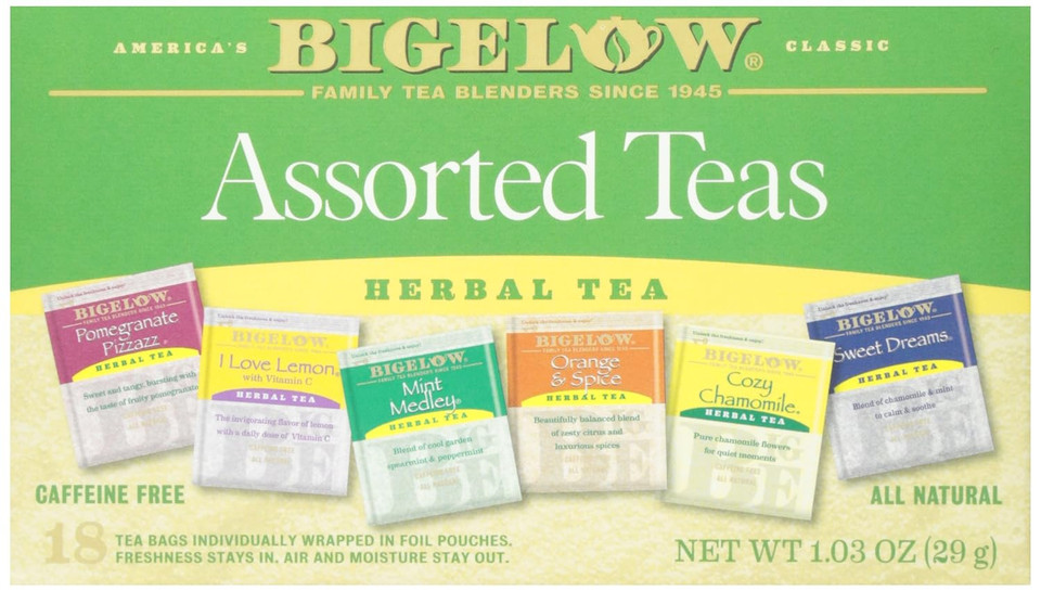 Bigelow Herbal Teas Six Flavor Assortment, 18 bags