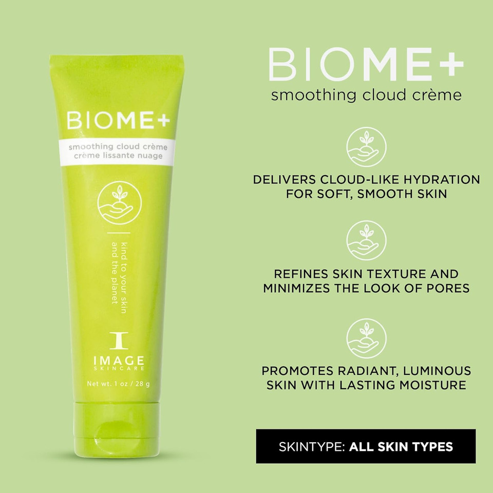 Image Skincare, Biome+ Smoothing Cloud Crème, Microbiome Friendly Face Night Cream, Supports Skin Moisture Barrier